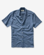 The Short Sleeve Hawthorne In Washed Indigo Crepe (1)